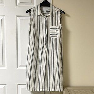 Liz Claiborne Linen-Blend Sleeveless Striped Dress